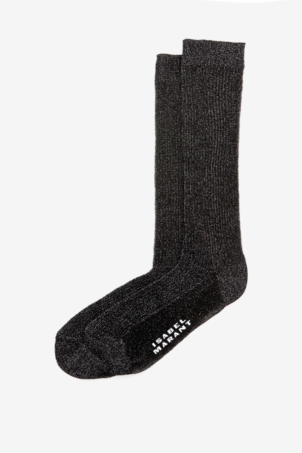 Loula high lurex socks - Black and silver - Woman - 1