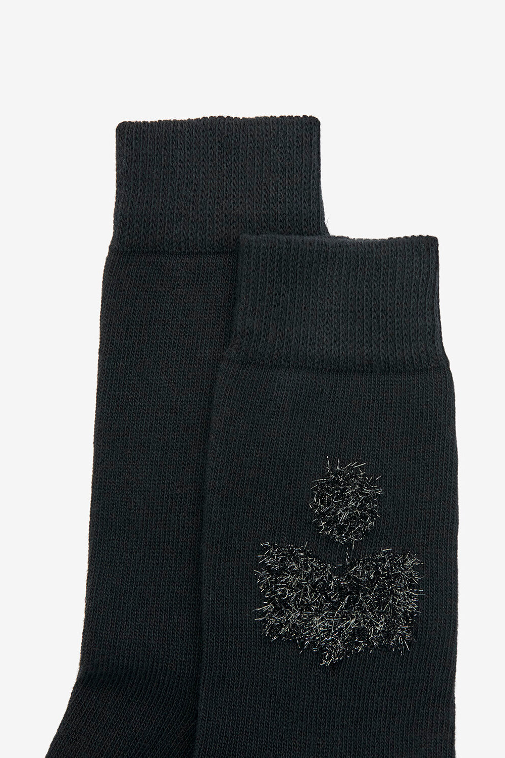 Sourya high fine knit socks - Black - Woman - 2