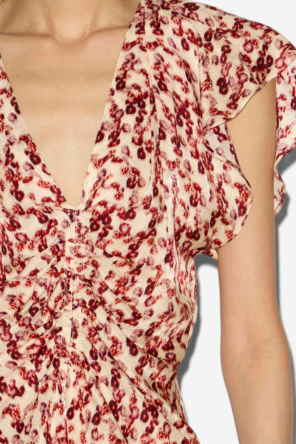 Lonea flowing patterned jacquard top - Garnet - Woman - 3