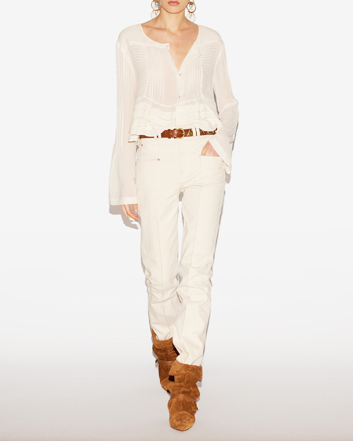 Carolia blouse Woman Ecru 4