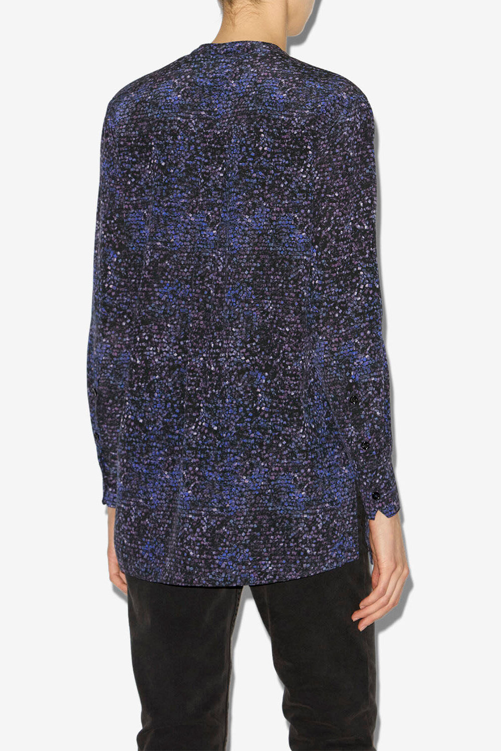 Sima printed silk blouse - Midnight - Woman - 4