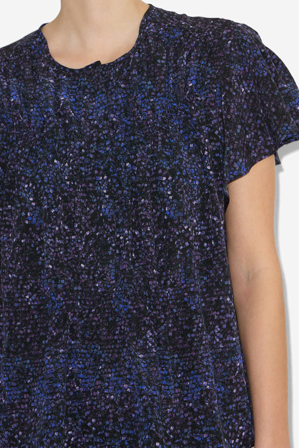 Synda printed silk top - Midnight - Woman - 3