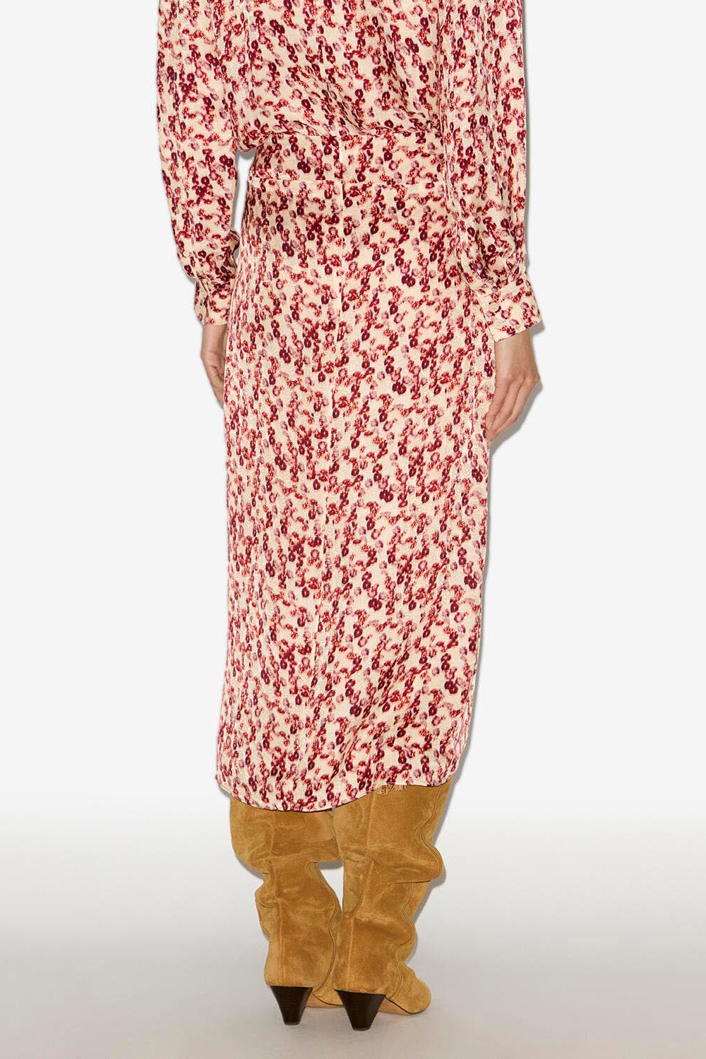 Lisanne patterned jacquard midi skirt - Garnet - Woman - 4