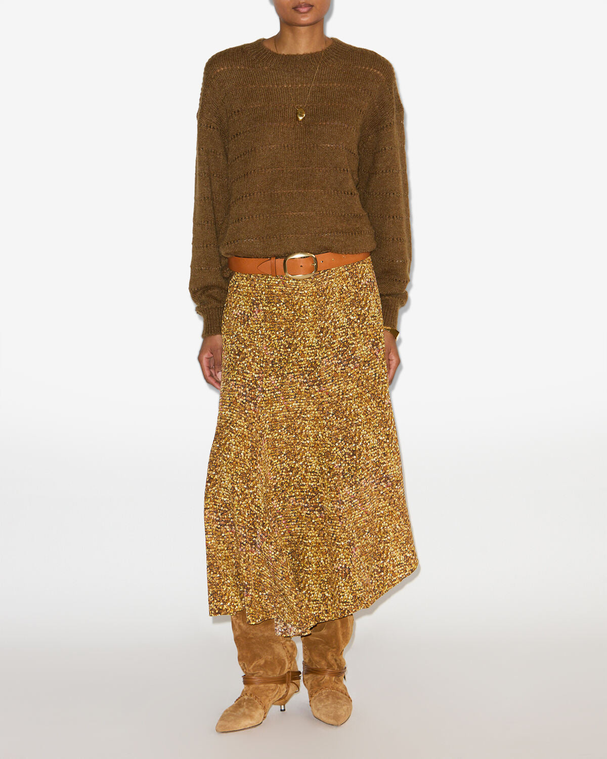 Falda hortensia Woman Ochre 3