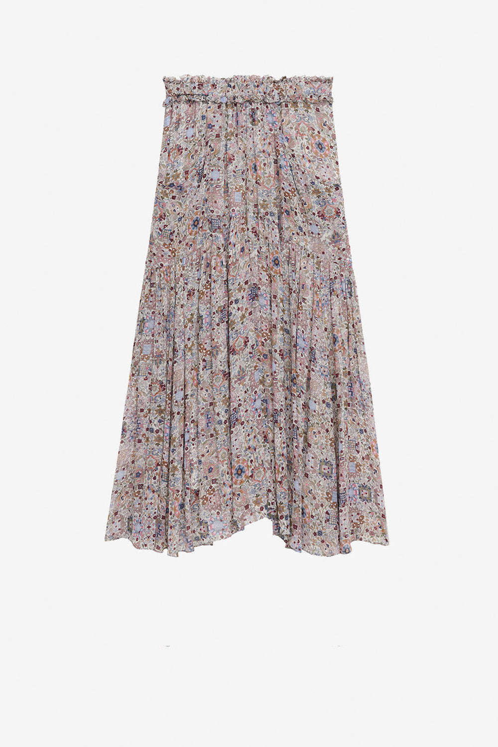 Besma long printed crepe skirt - Ecru - Woman - 1