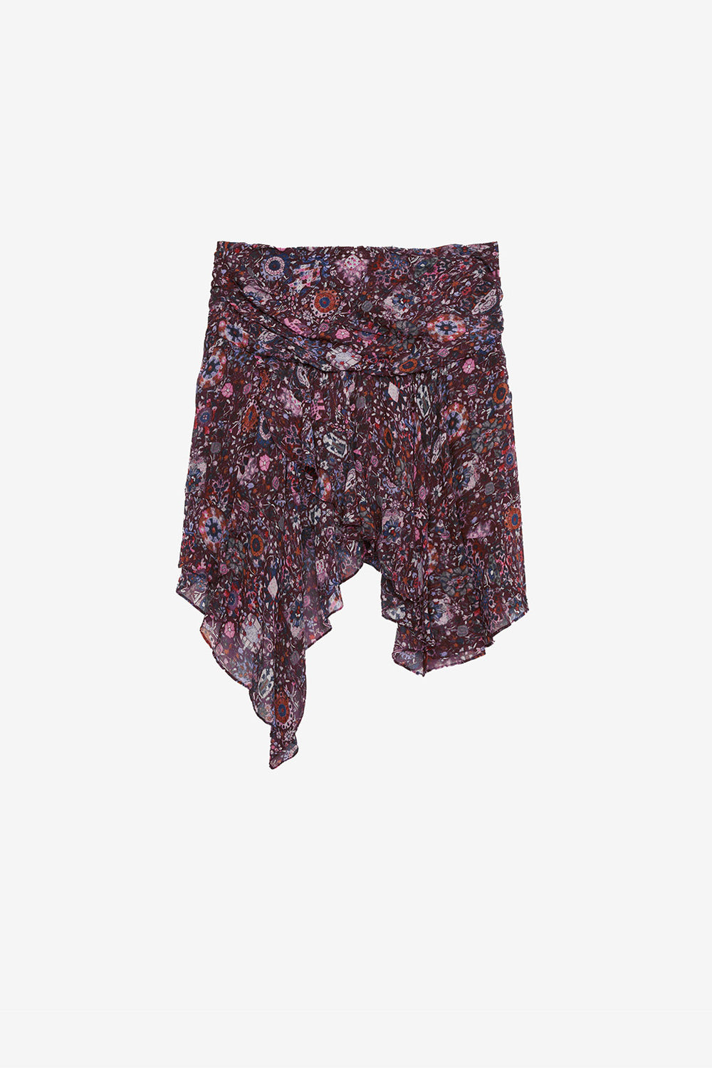 Berenicia short printed frilly skirt - Plum - Woman - 1