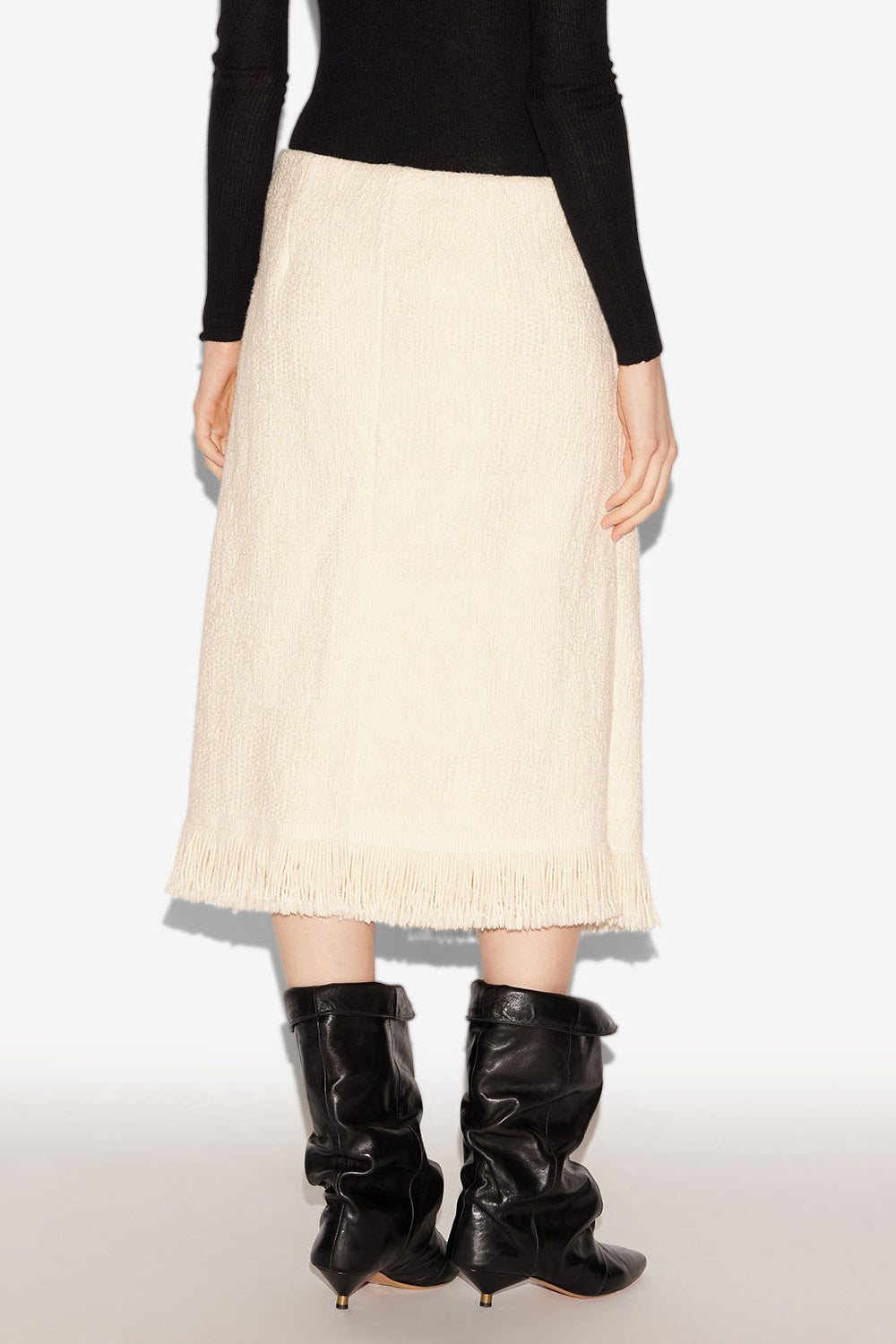 Galla cotton and linen wrap skirt - Ecru - Woman - 5