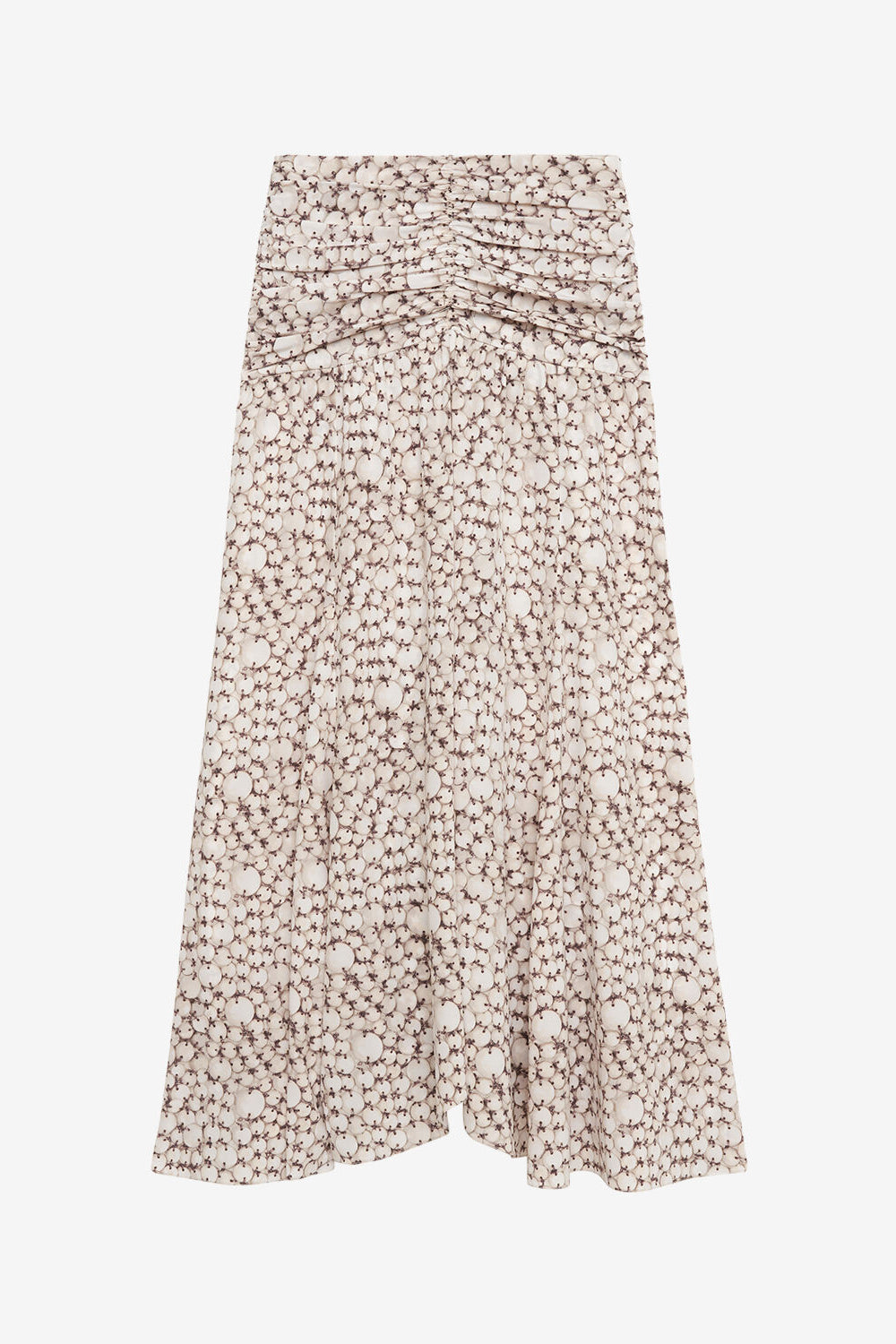 Syana long printed silk skirt - Ecru - Woman - 1