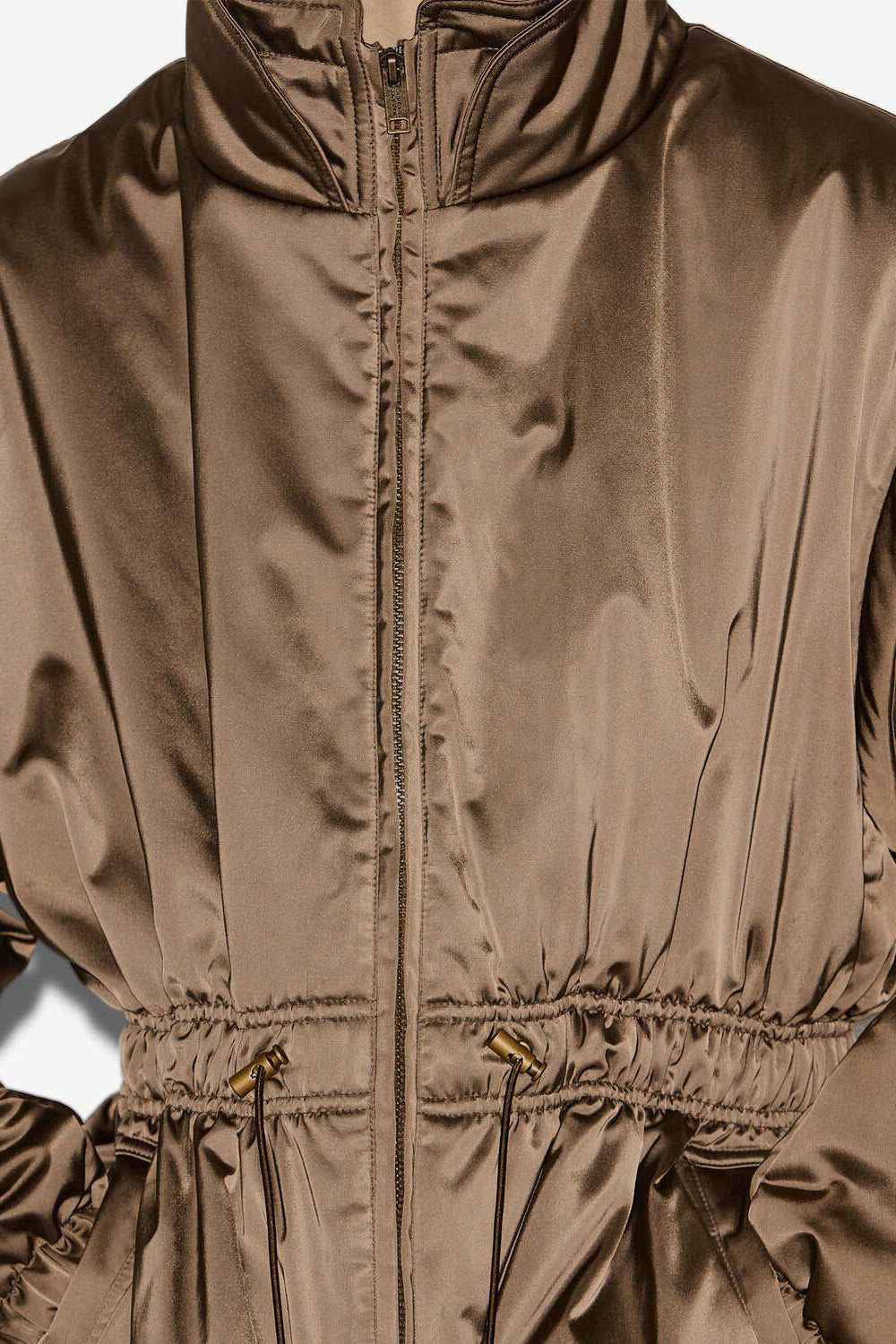 Dastyni quilted satin coat - Khaki - Woman - 3