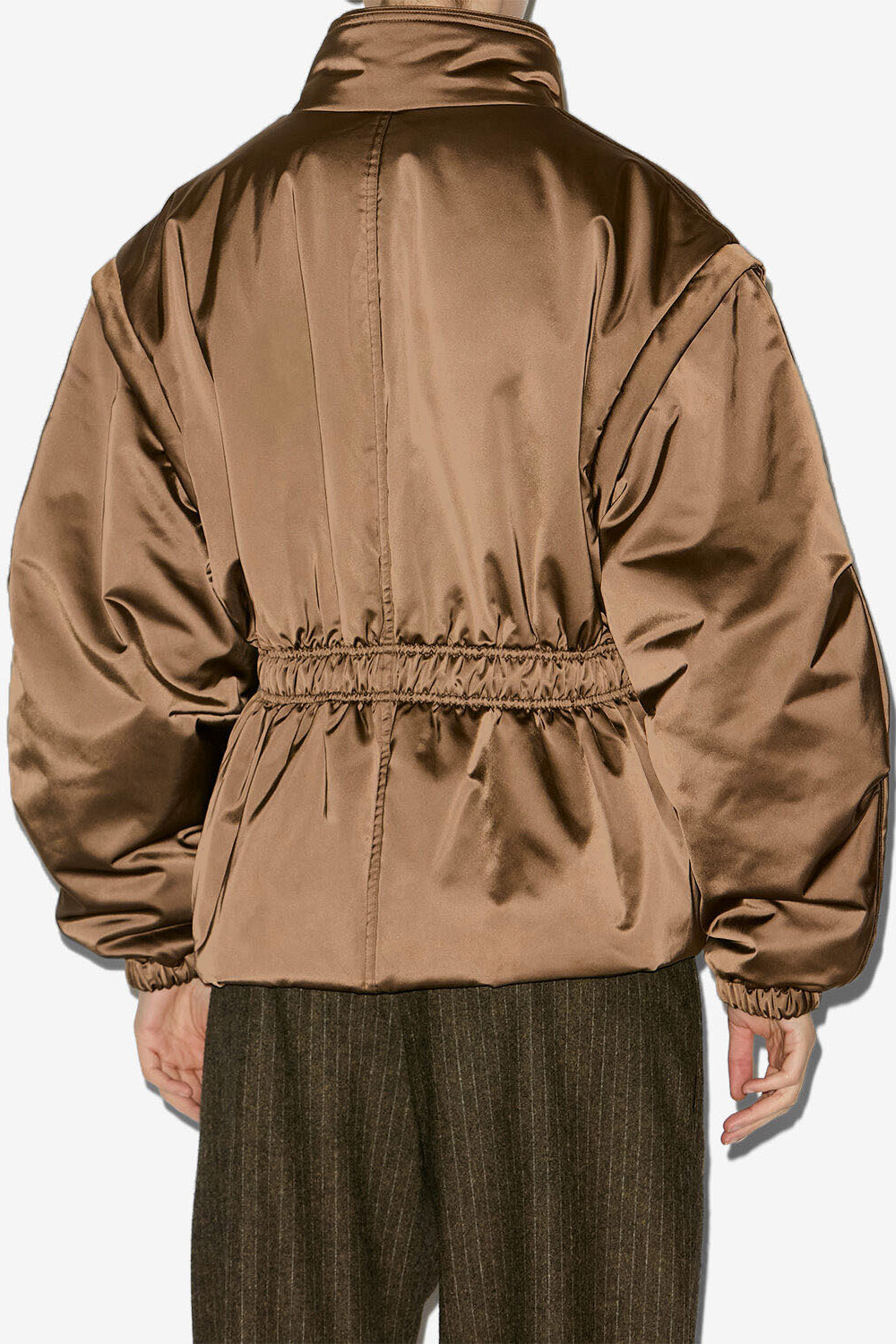 Dastyni quilted satin coat - Khaki - Woman - 5