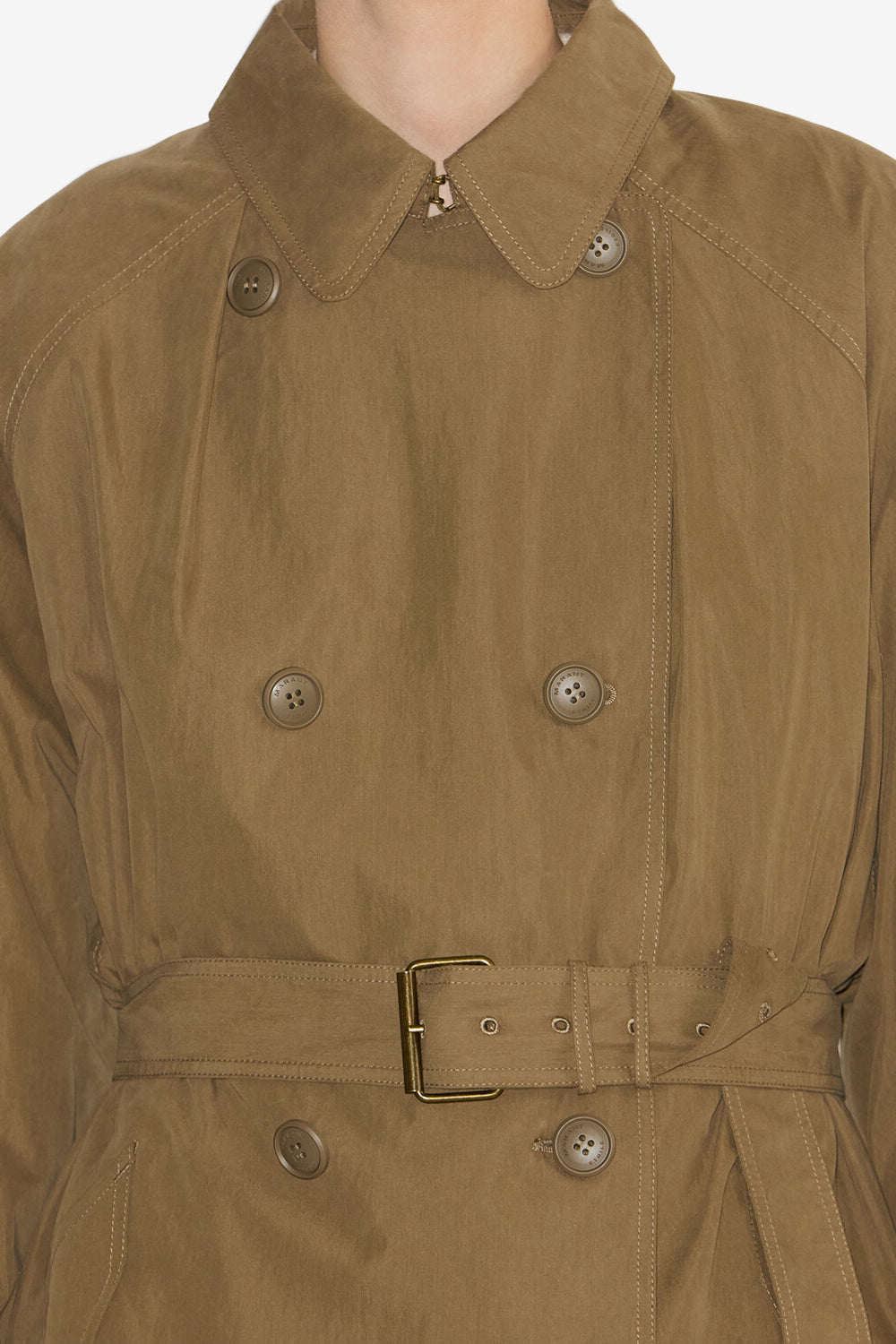 Carlota crisp cotton trench coat - Khaki - Woman - 3