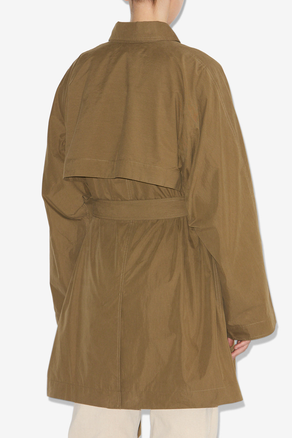 Carlota crisp cotton trench coat - Khaki - Woman - 5