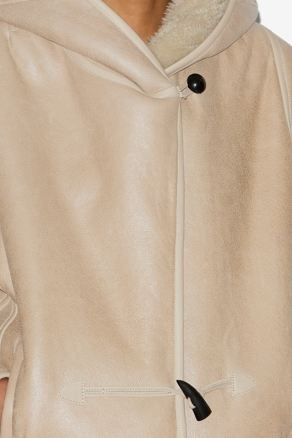 Manteau court en peau retournée amiel - Écru - Woman - 3