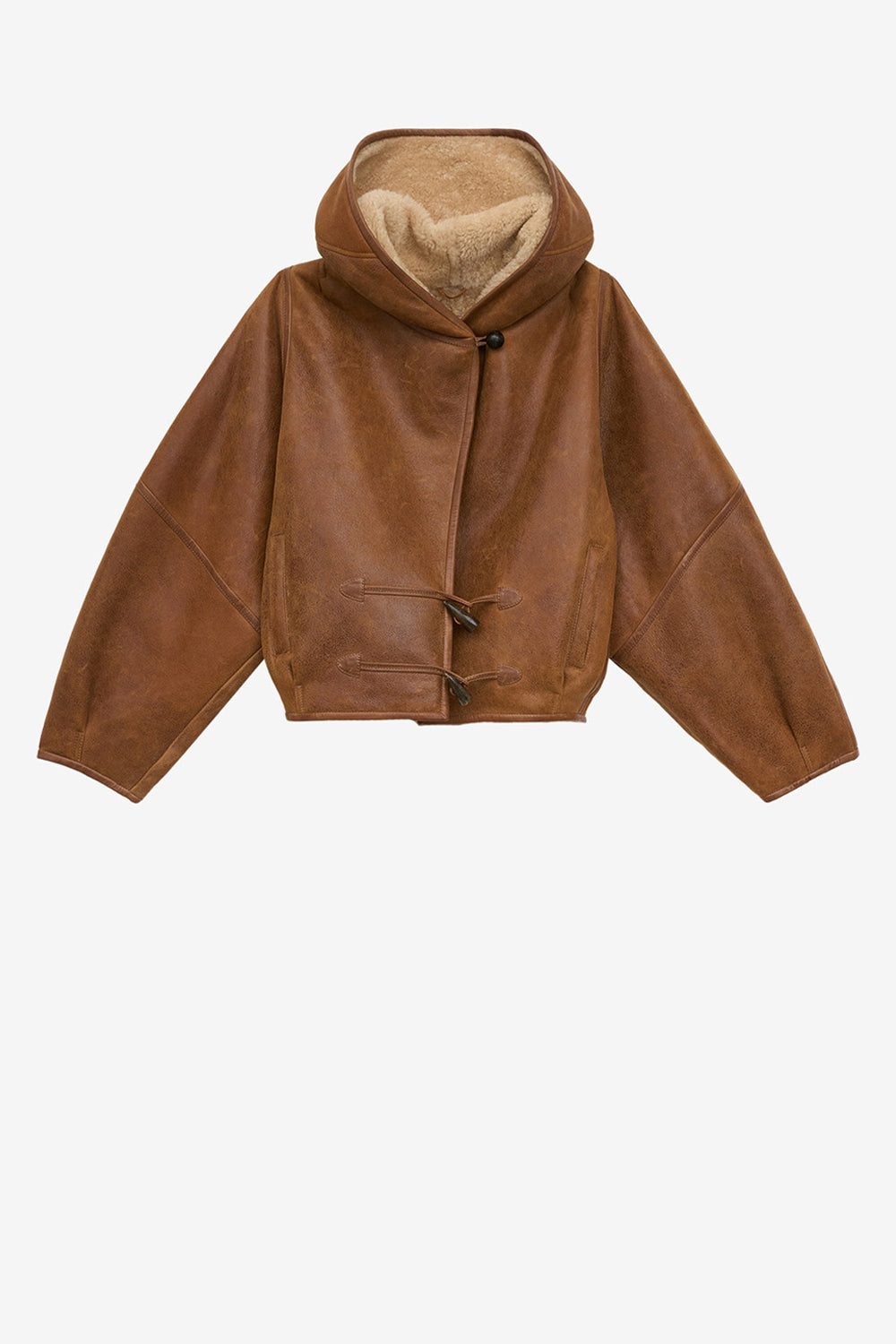 Amiel short shearling coat - Cognac - Woman - 1