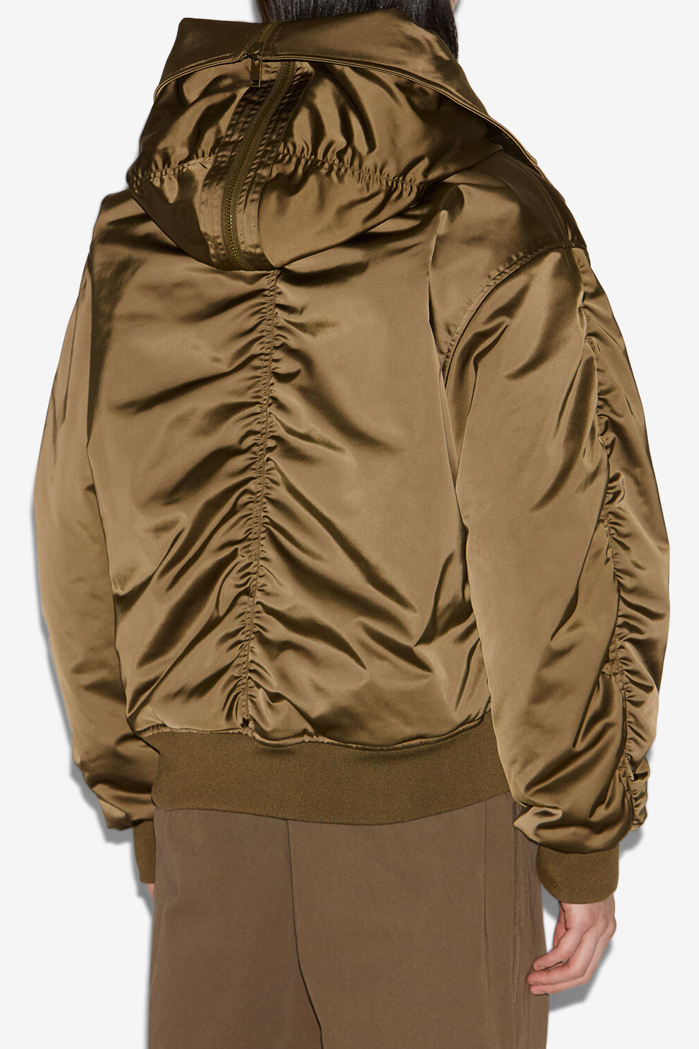 Elroy short quilted satin coat - Khaki - Man - 5