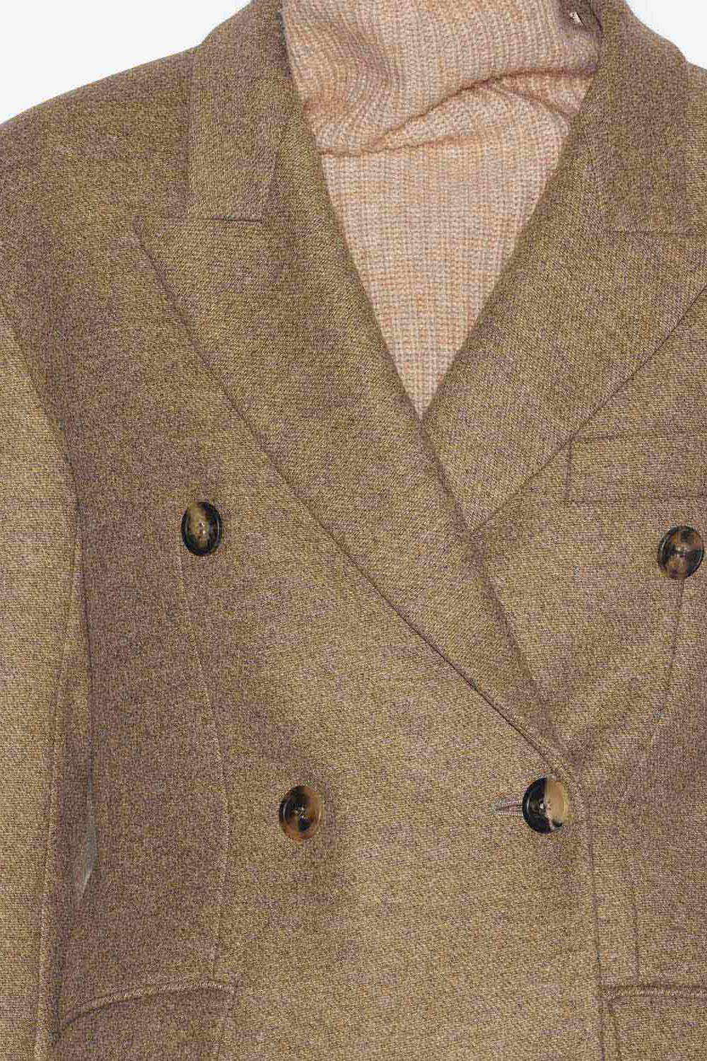 Isidora flecked wool coat - Light khaki - Woman - 3