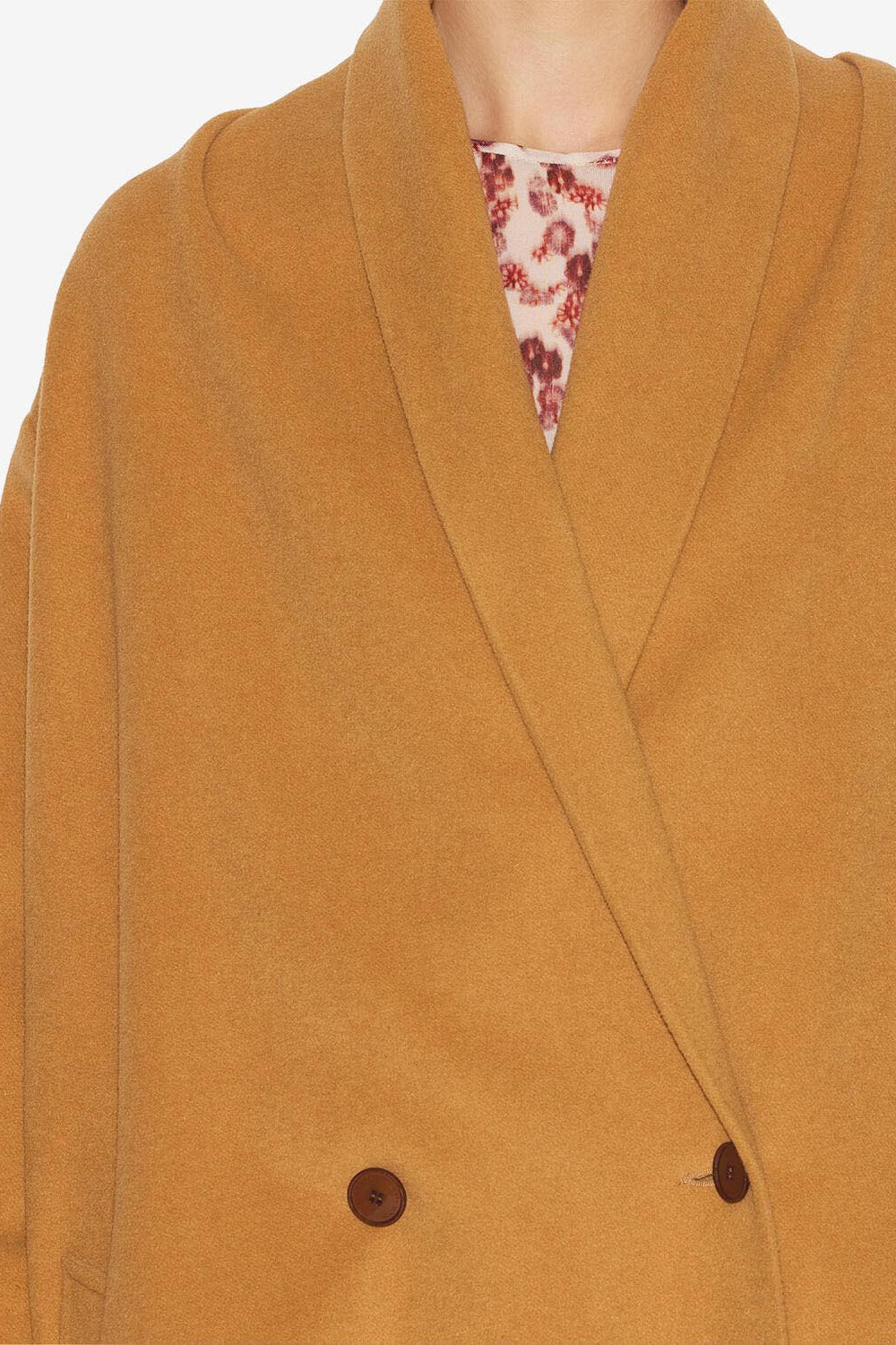 Elise long wool blend coat - Camel - Woman - 3