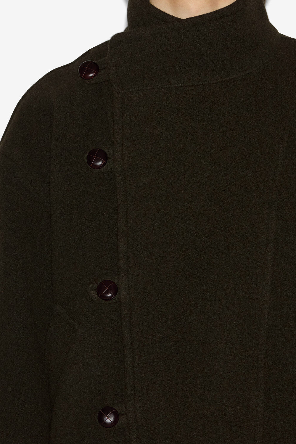 Keyle short wool blend coat - Dark khaki - Man - 3