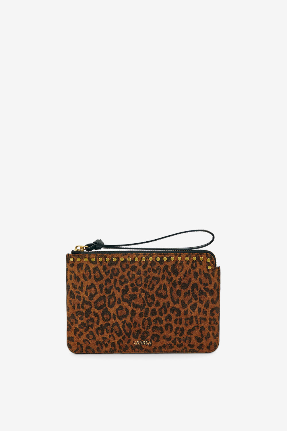 Flat pouch leather clutch bag - Leopard - Woman - 1