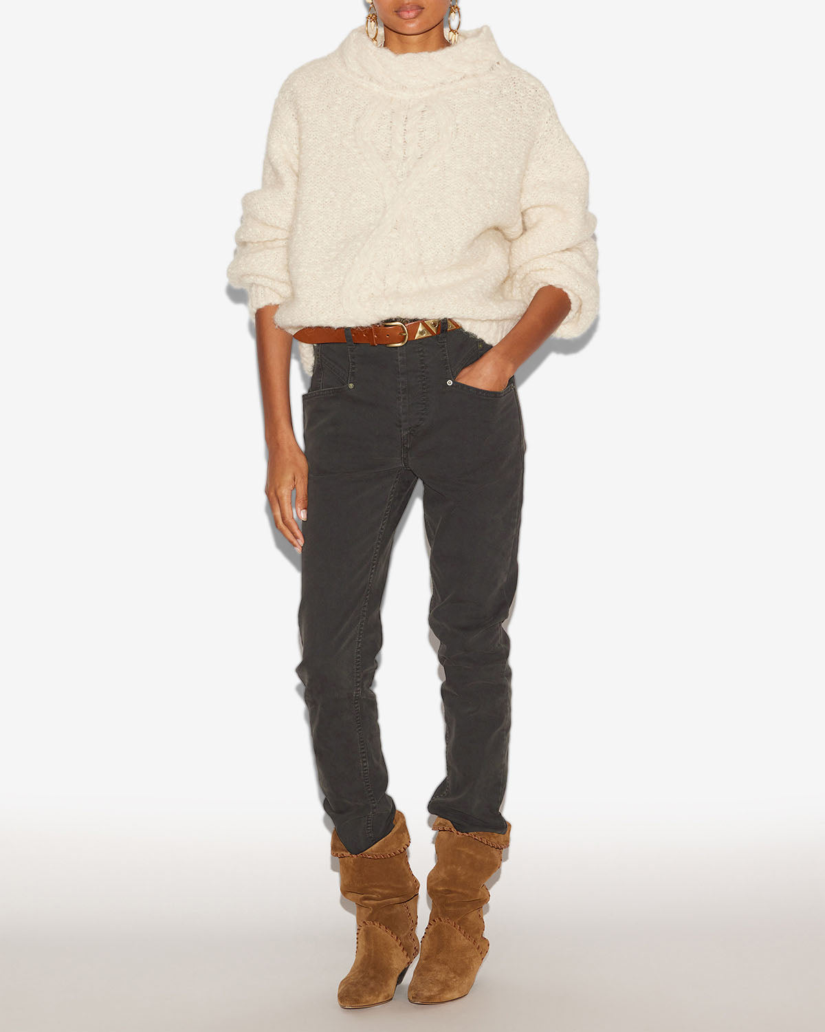 Pantalón niliane Woman Negro lavado 4