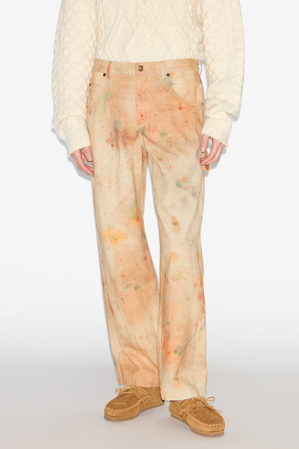 Hose pablo aus gefärbtem denim - Beige - Man - 4