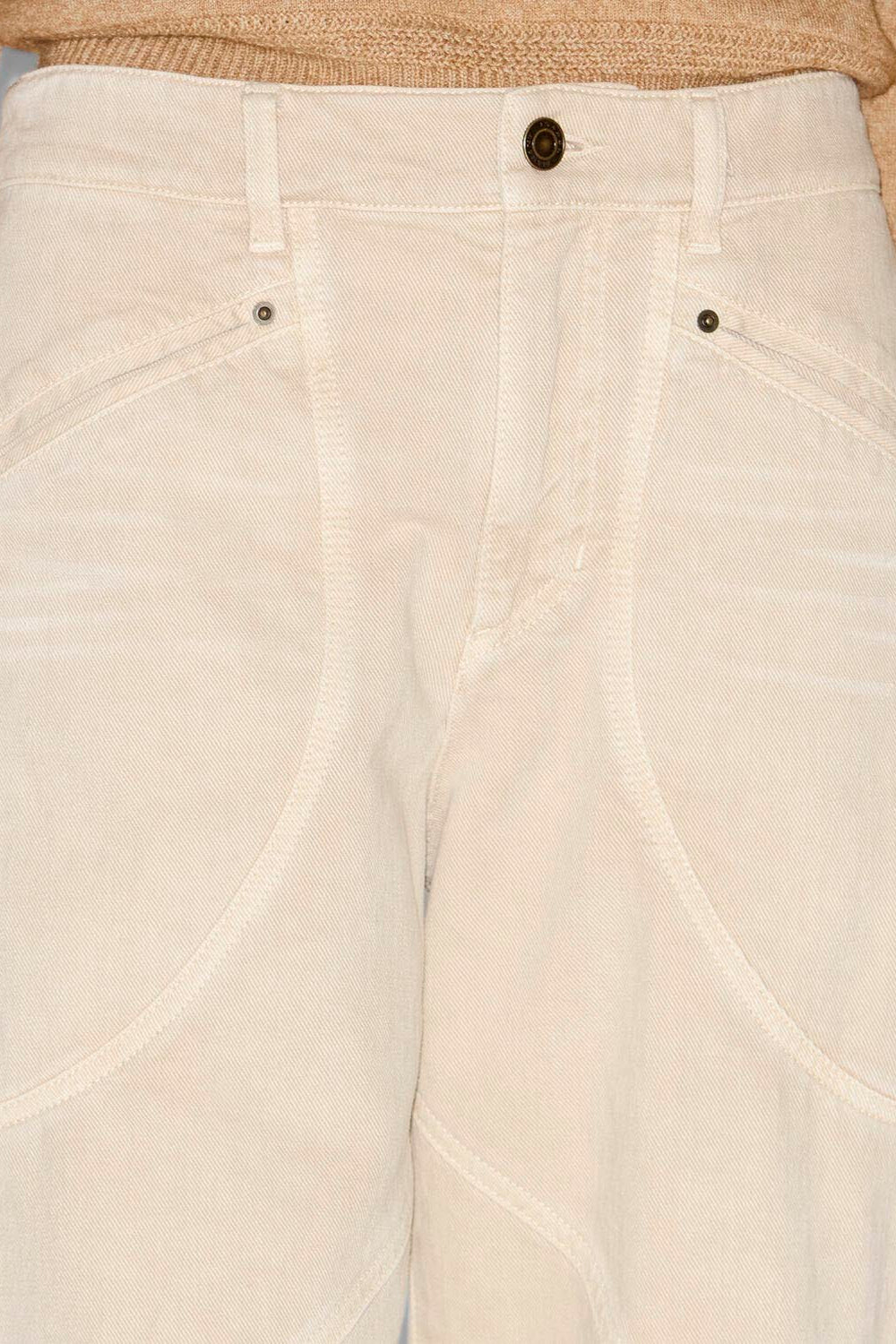 Jean catarina en denim à détails surpiqués - Écru - Woman - 3