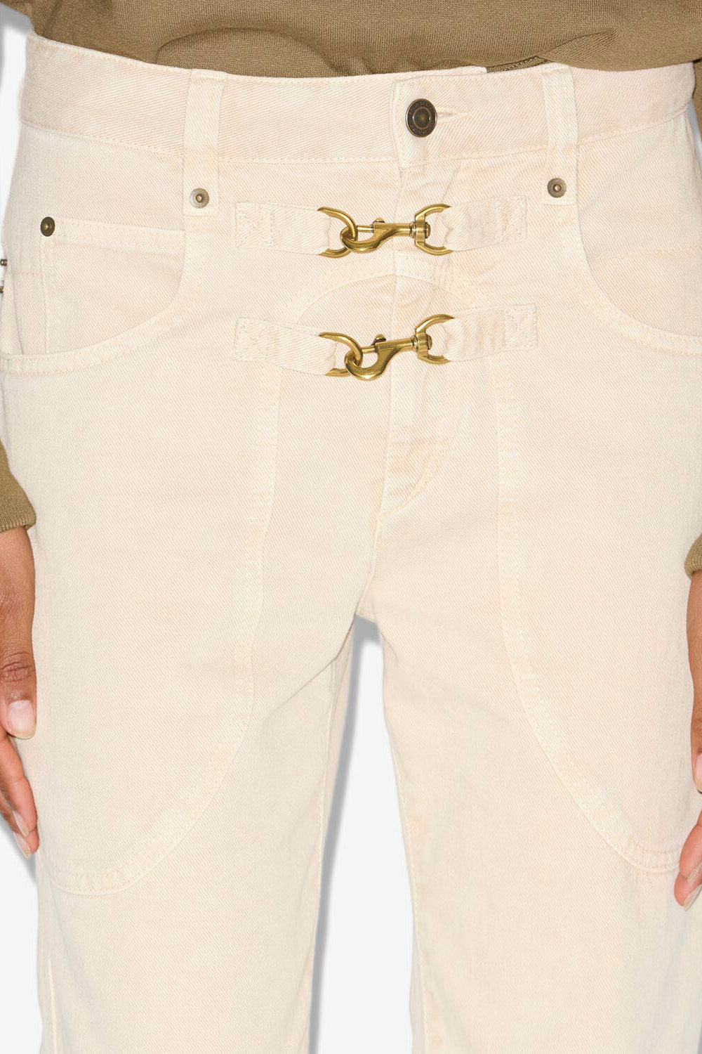 Pantalon brinley taille haute en denim - Écru - Woman - 3