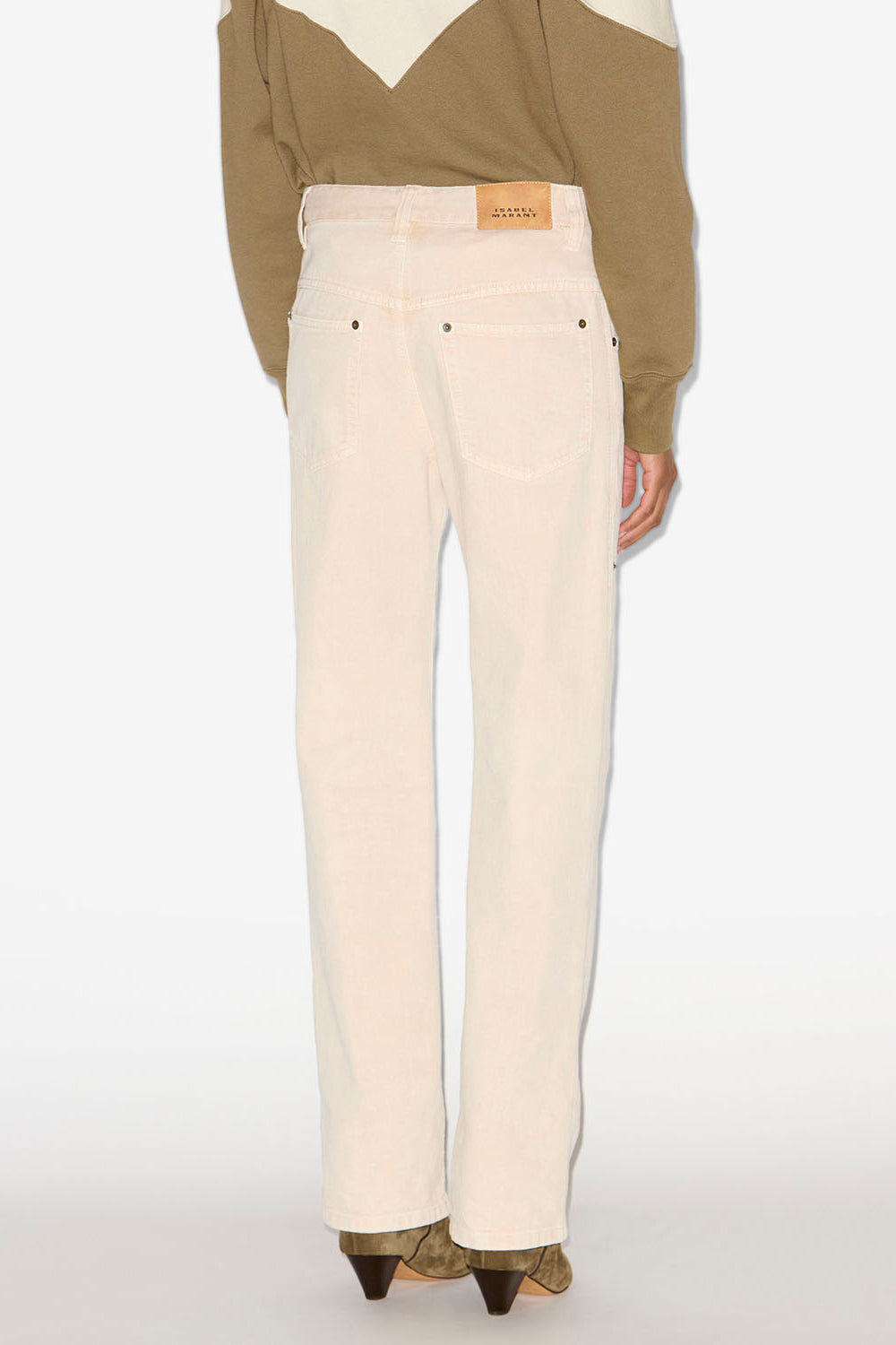 Pantalon brinley taille haute en denim - Écru - Woman - 5