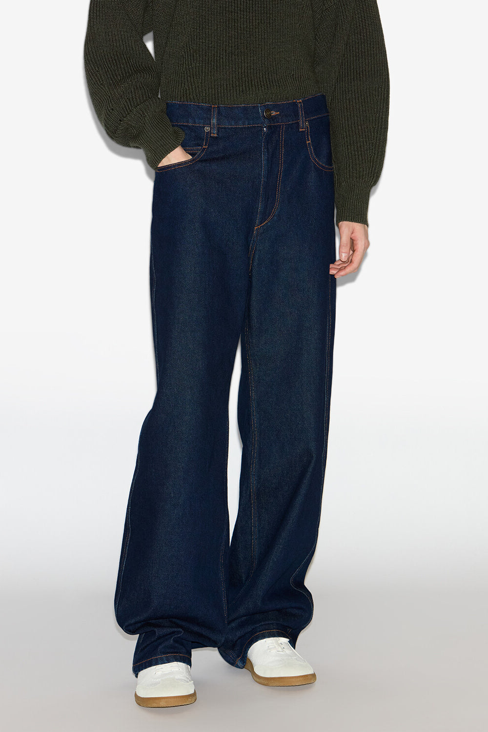 Weite jeans jameson aus unbearbeitetem denim - Dark midnight - Man - 4