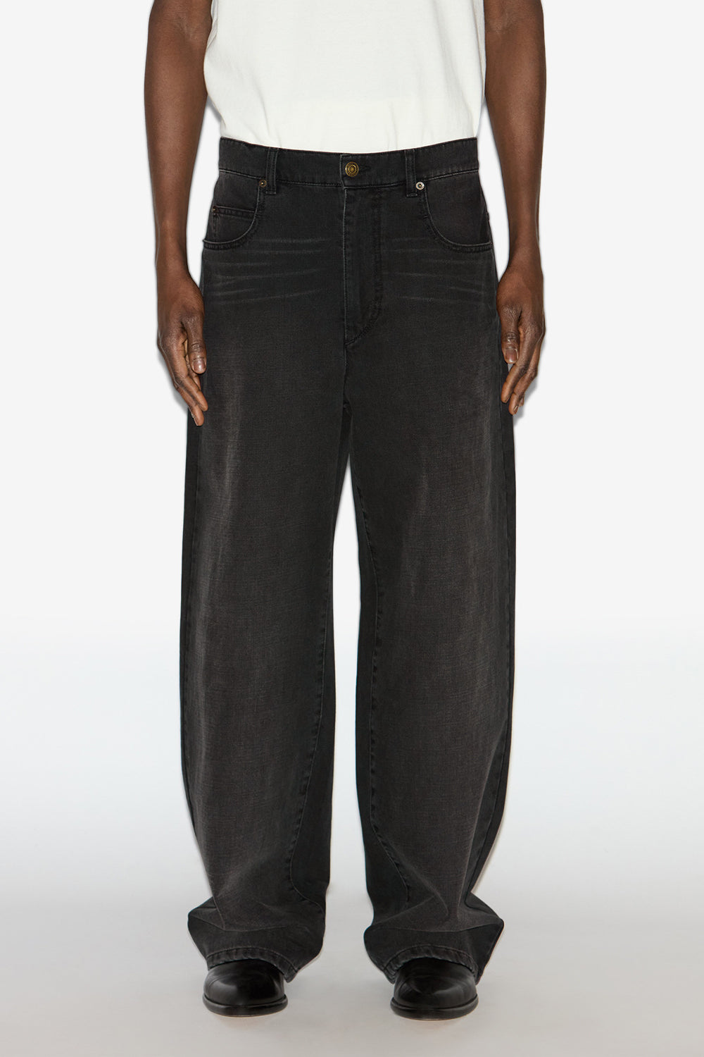 Weite jeans jameson aus denim - Schwarz gewaschen - Man - 4