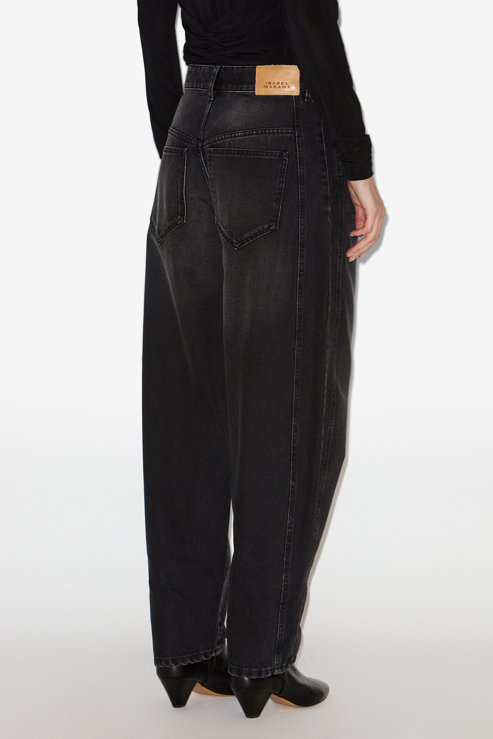 Jean barrel oriane en denim - Noir délavé - Woman - 5