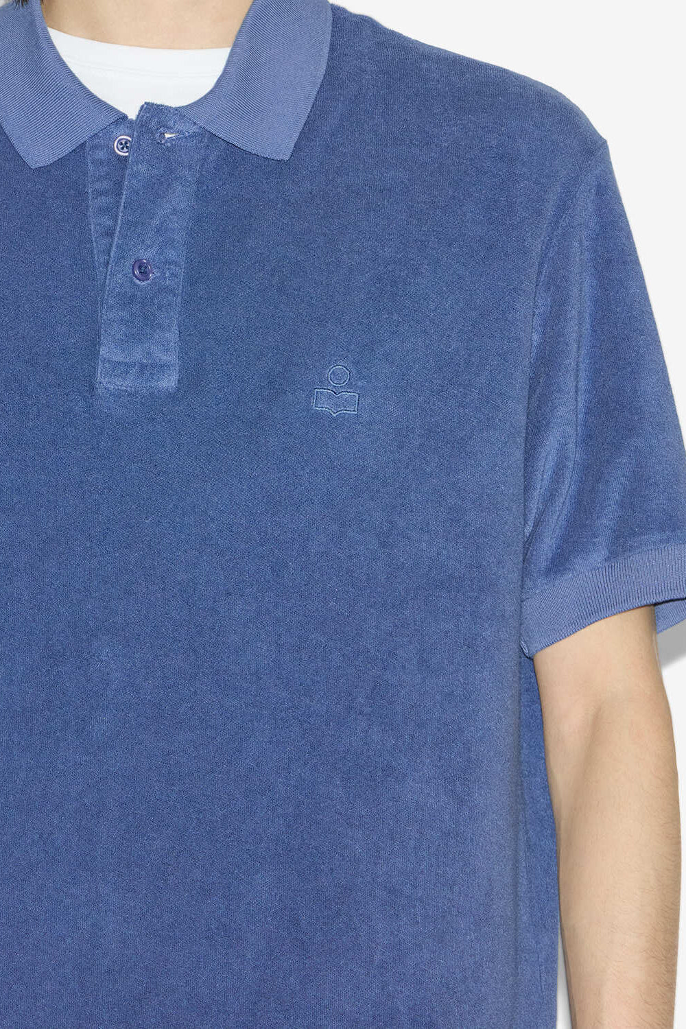 Vafko velvet polo shirt - Blue - Man - 3