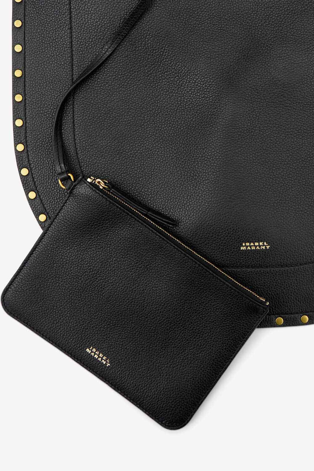 Oskan hobo soft grained calfskin leather handbag - Black - Woman - 4