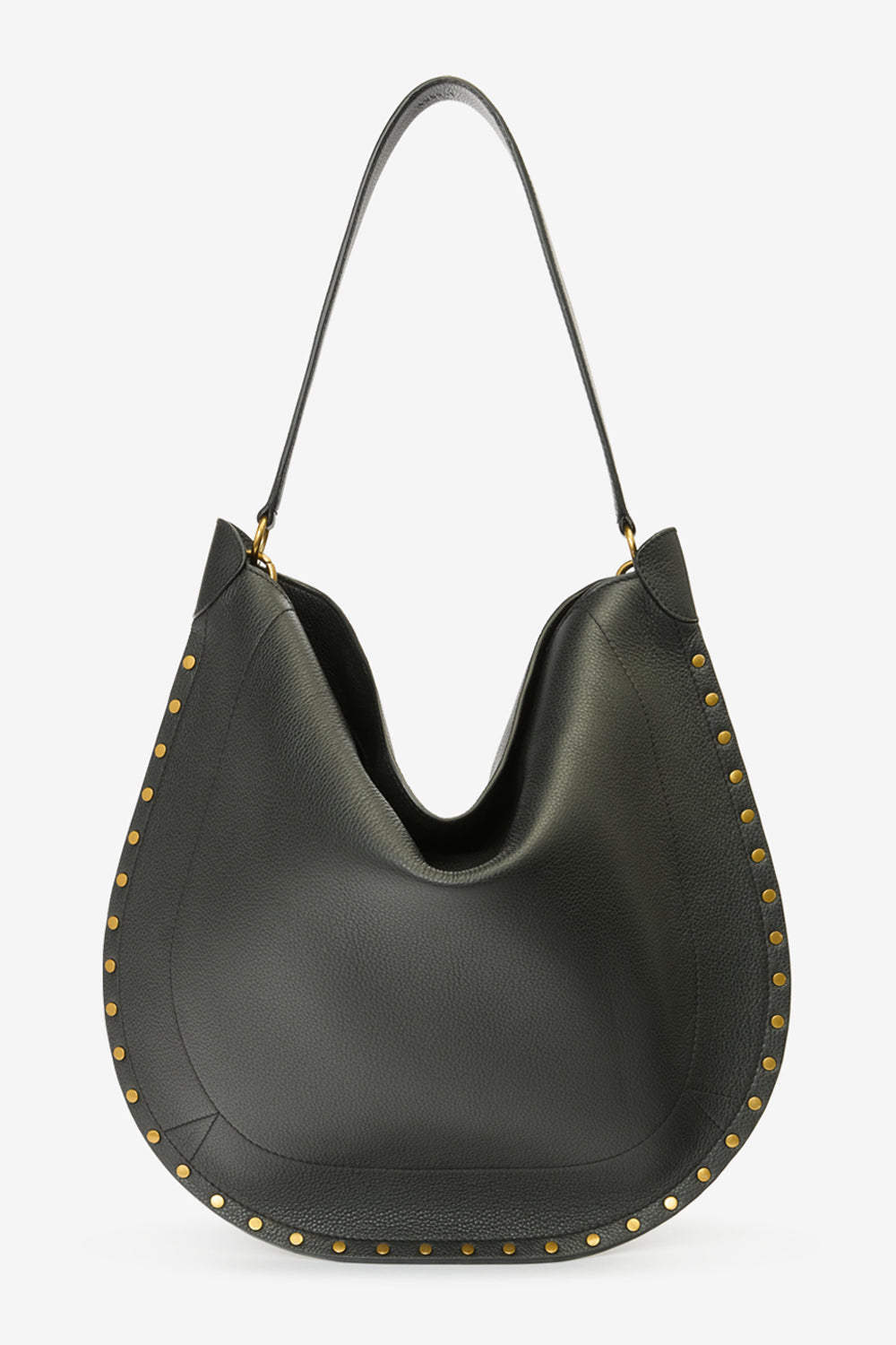 Oskan hobo soft grained calfskin leather handbag - Black - Woman - 5