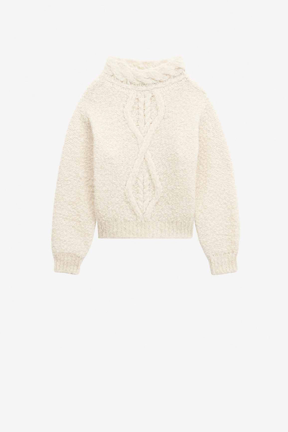 Romane cable knit sweater - Ecru - Woman - 1