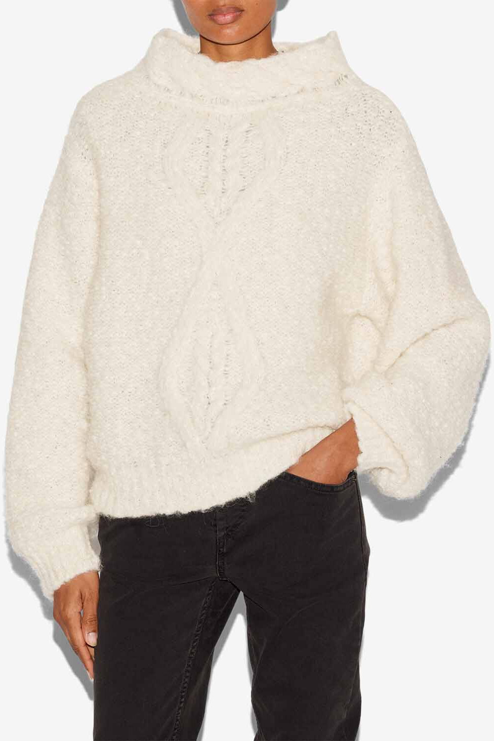 Romane cable knit sweater - Ecru - Woman - 4