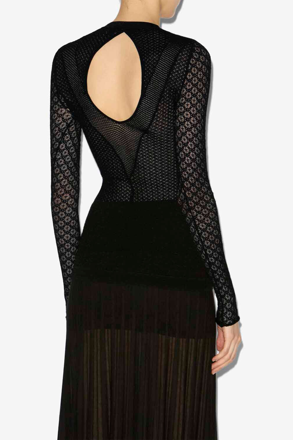 Feryelle lace patchwork knit sweater - Black - Woman - 5