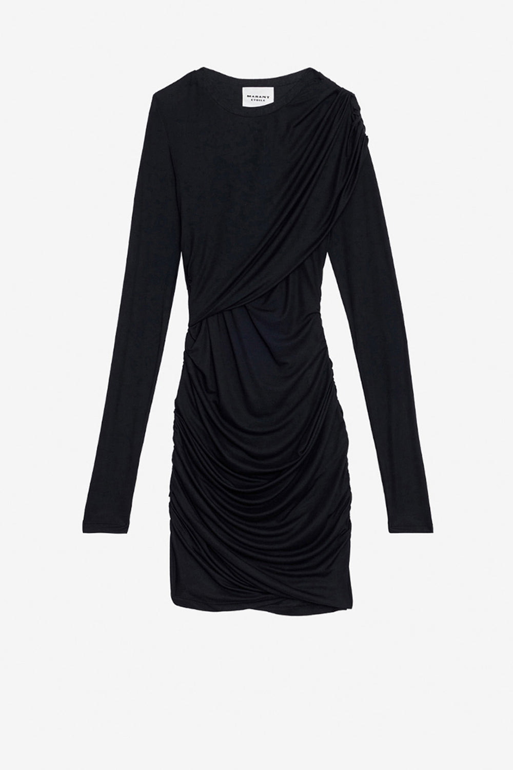 Denise short draped jersey dress - Black - Woman - 1