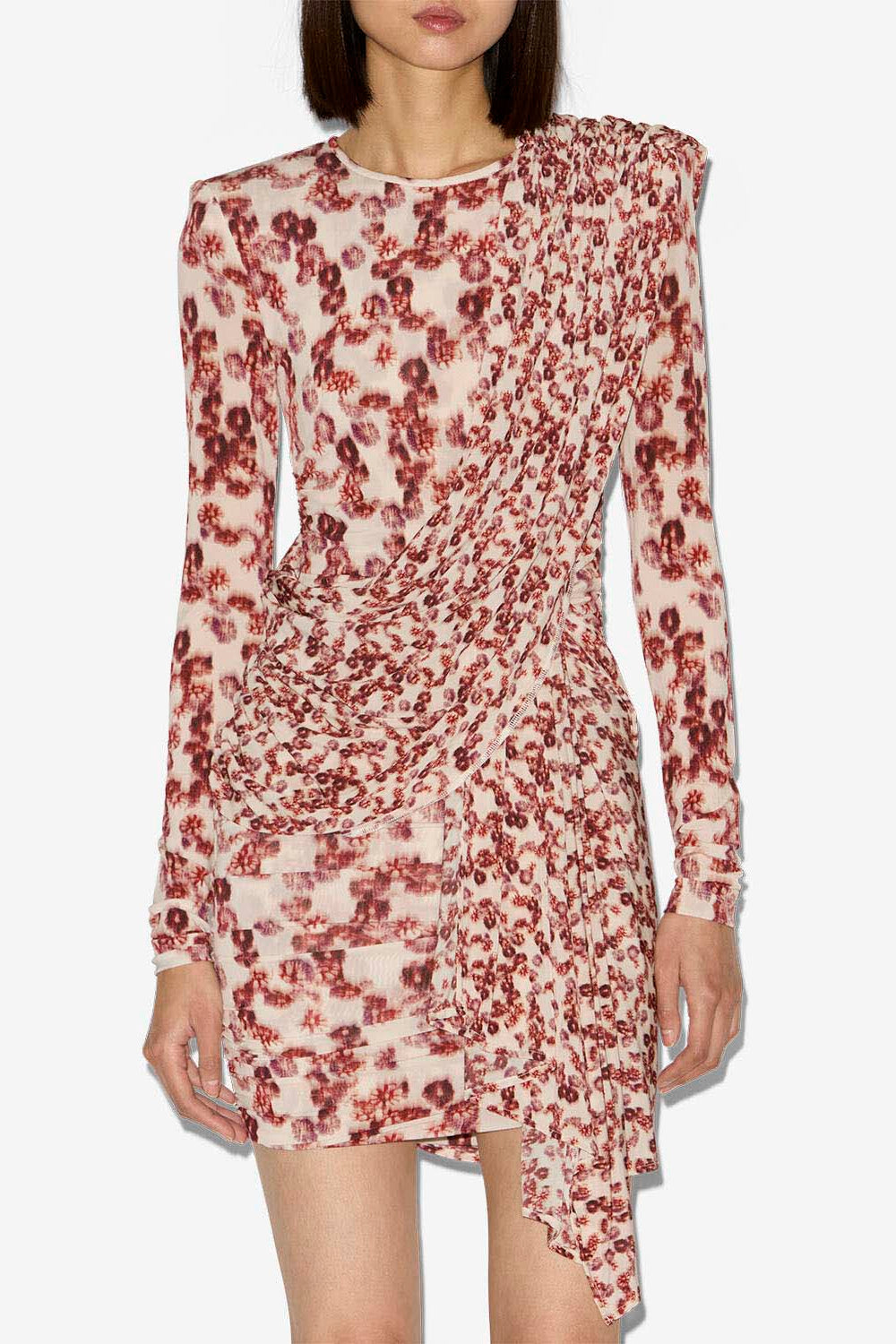 Georgia draped flowing jersey dress - Garnet - Woman - 4