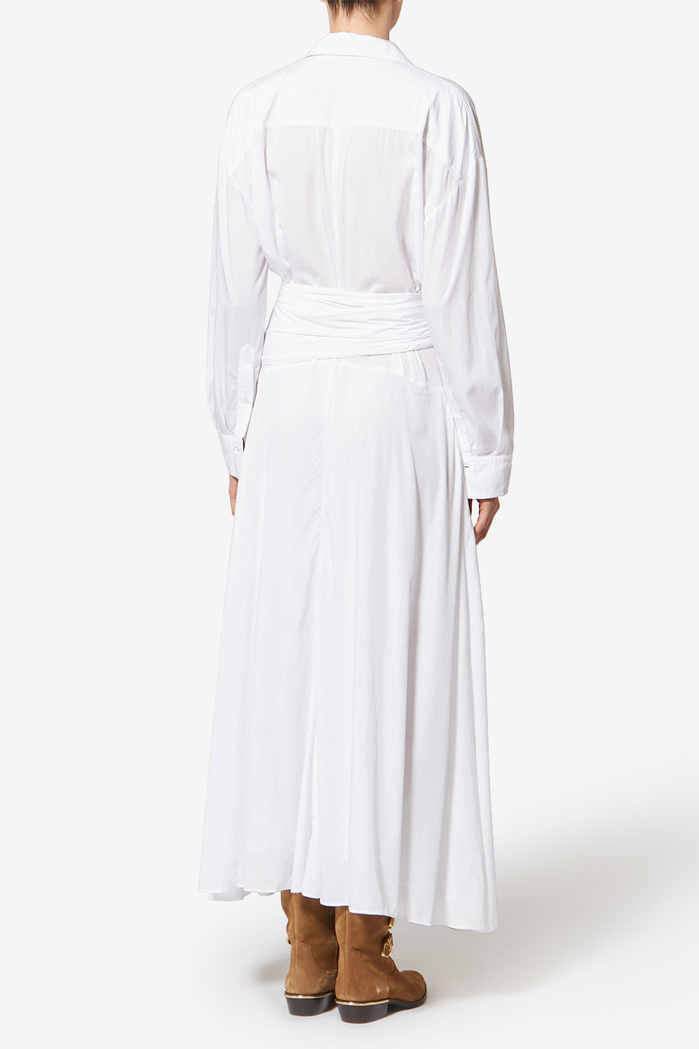 Robe chemise longue samantha en crêpe - Blanc - Woman - 4