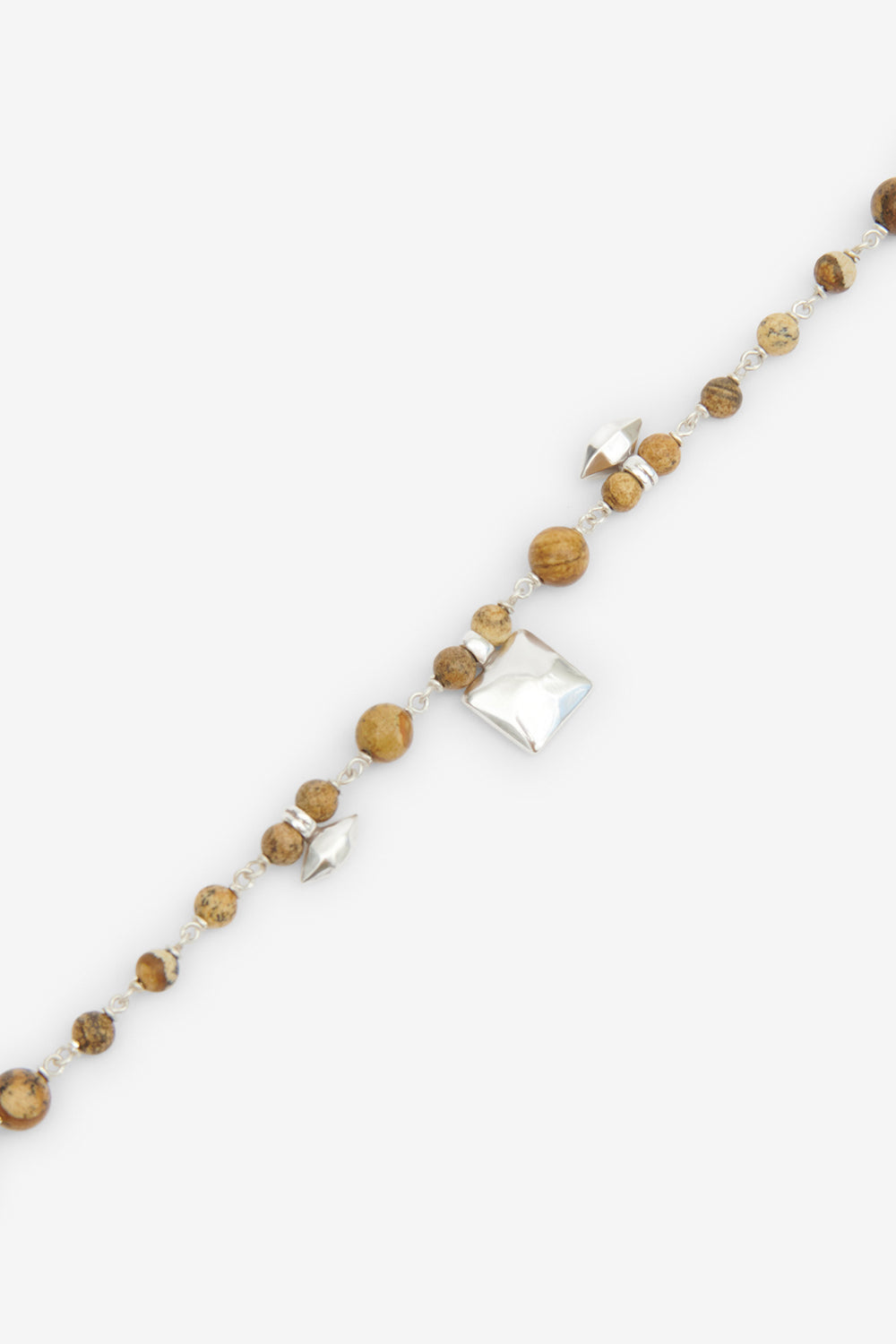 Collana lunga in pietra naturale jack - Natural and silver - Man - 3