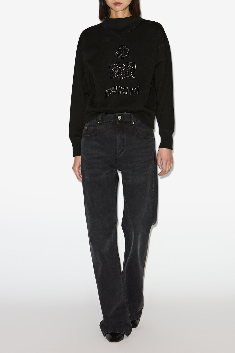 Moby cotton fleece sweatshirt - Black - Woman - 2