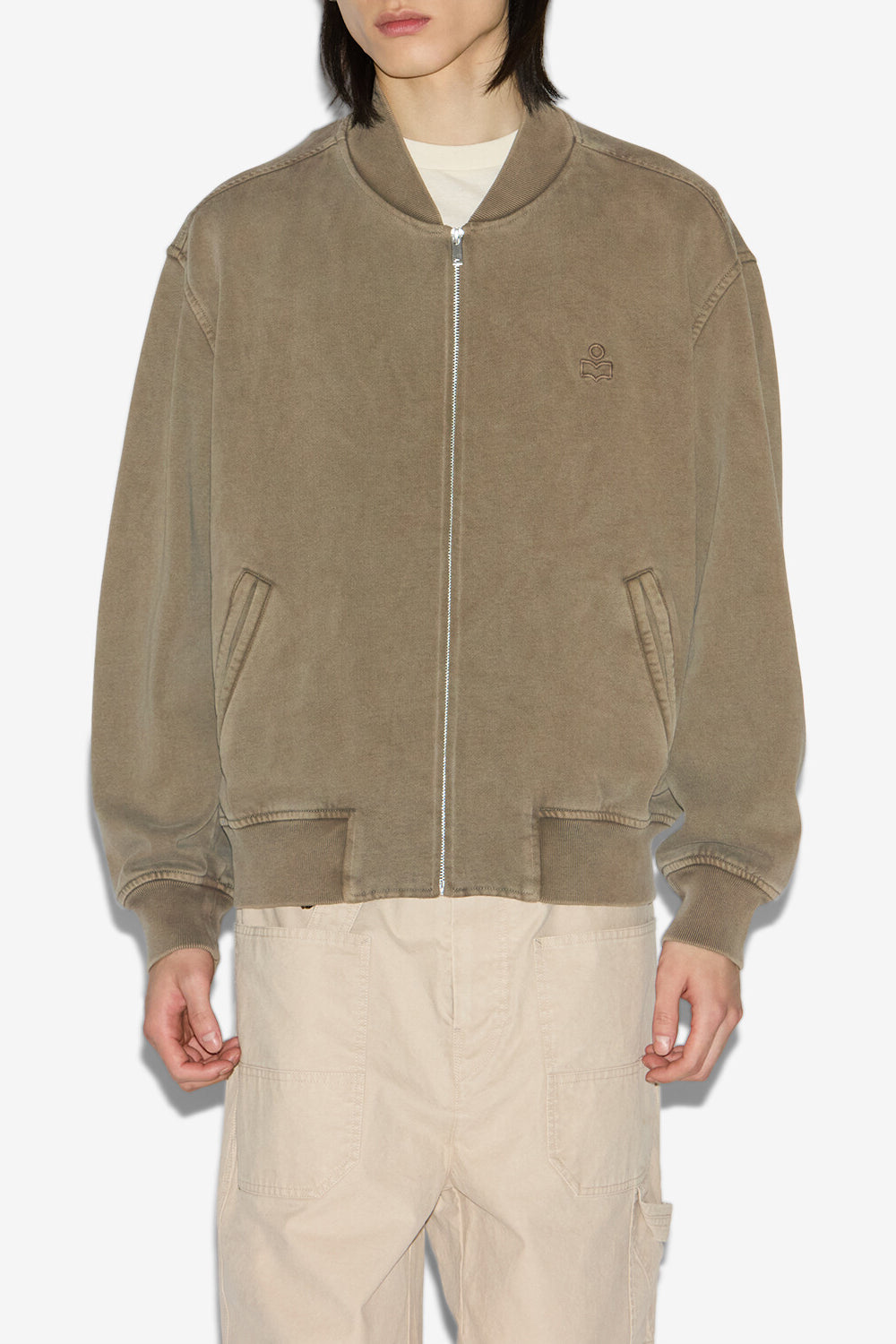 Sweatshirt marty façon bomber en jersey - Foncé bronze - Man - 4