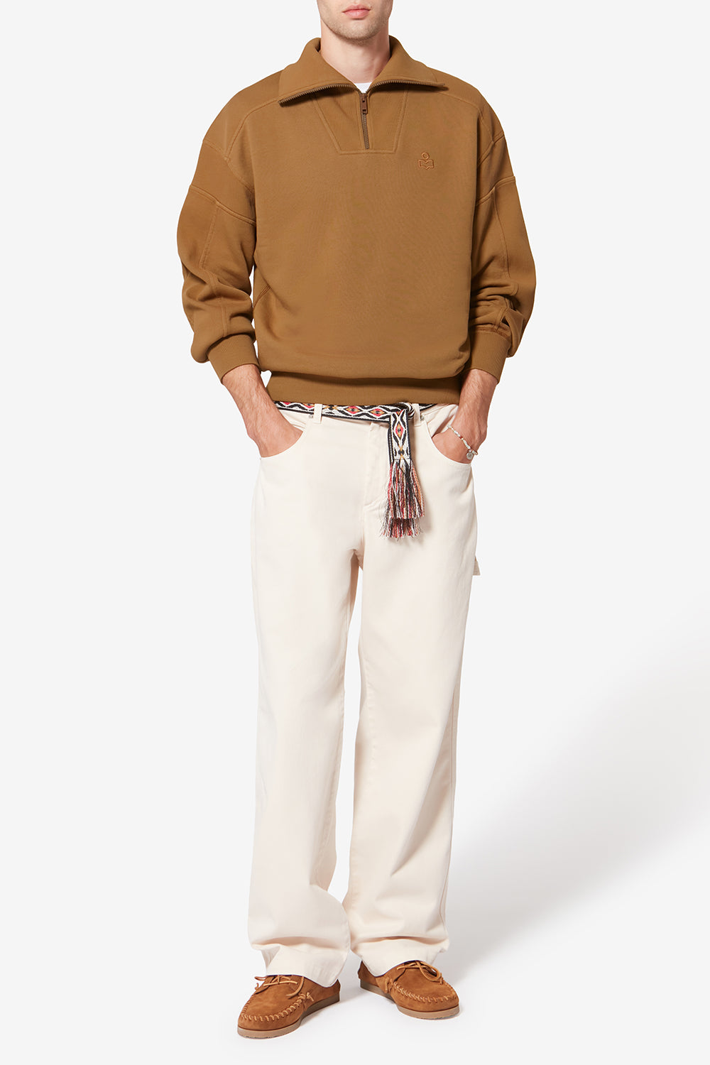 Sudadera malone de algodón - Camel - Man - 2