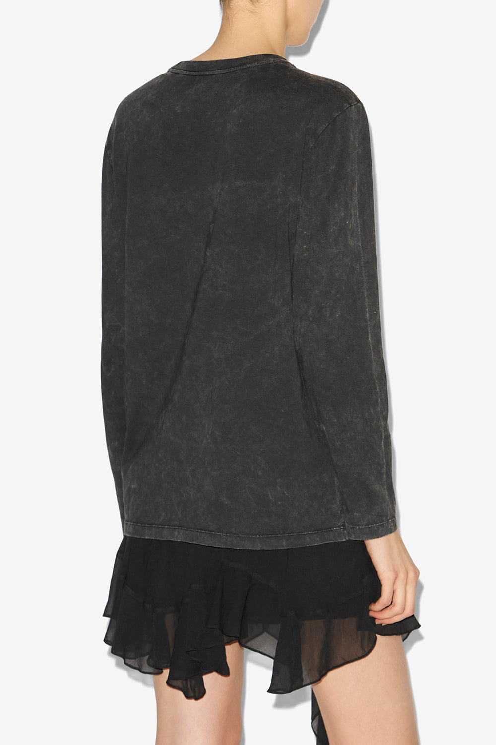 Martine printed long-sleeve t-shirt - Black - Woman - 5