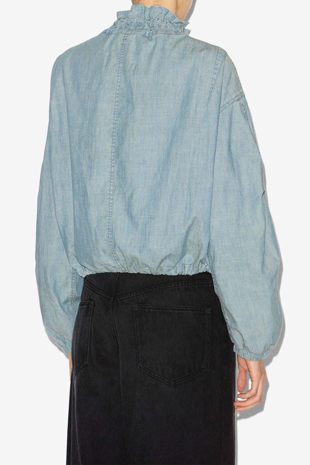 Plume short chambray jacket - Blue - Woman - 5