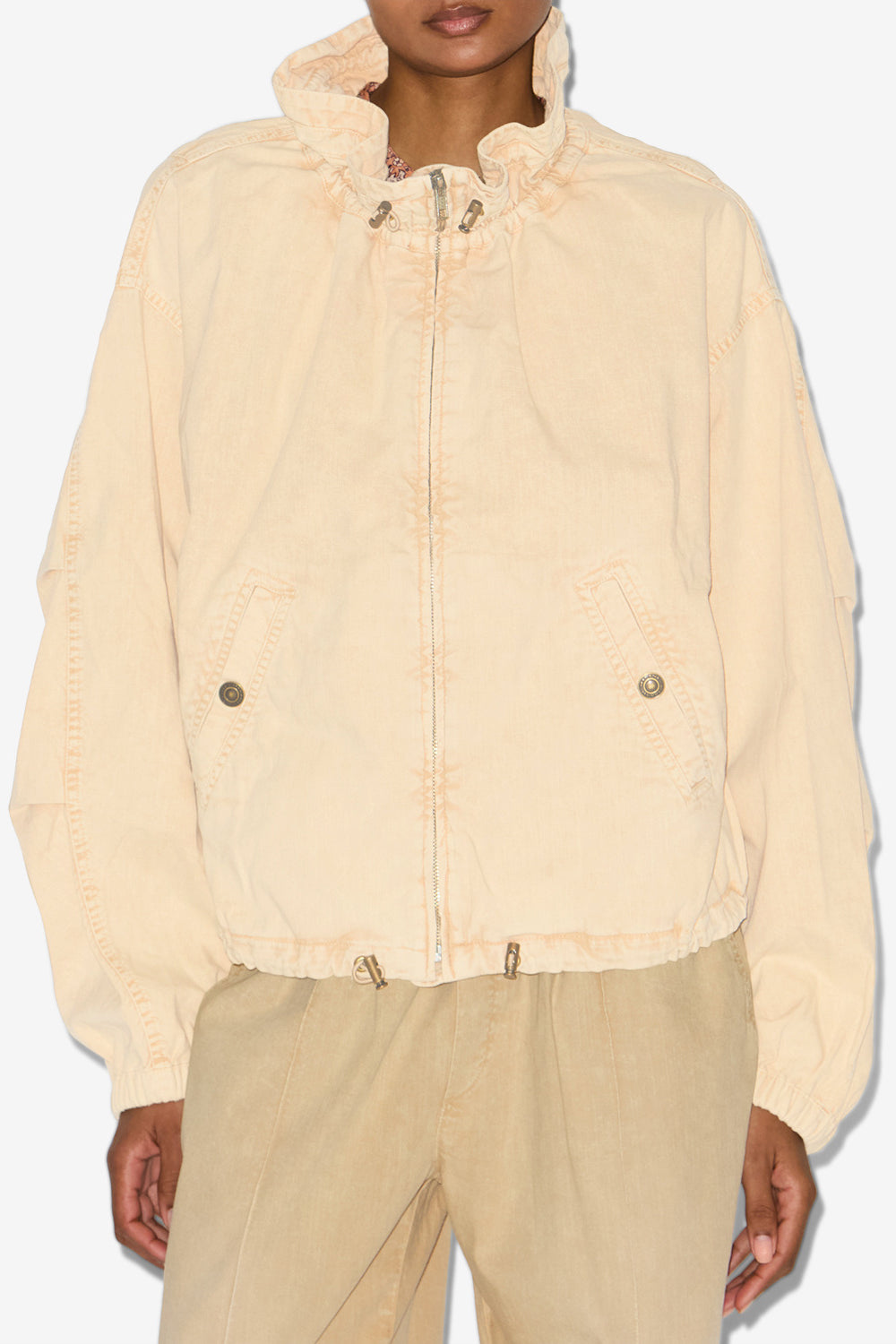 Plume short chambray jacket - Beige - Woman - 4