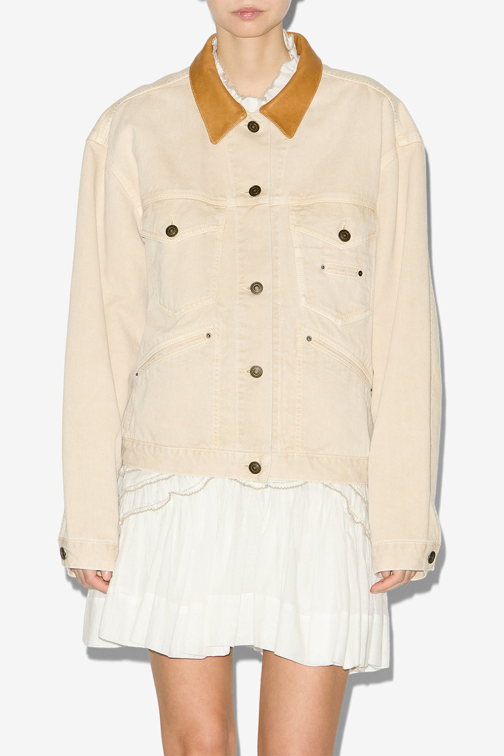 Veste petunia en denim - Écru - Woman - 4