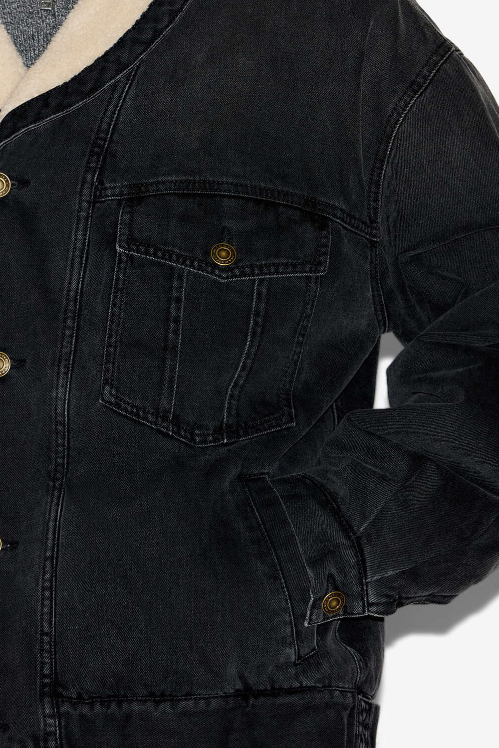 Jacke jackson aus denim und kunstpelz - Schwarz gewaschen - Man - 3