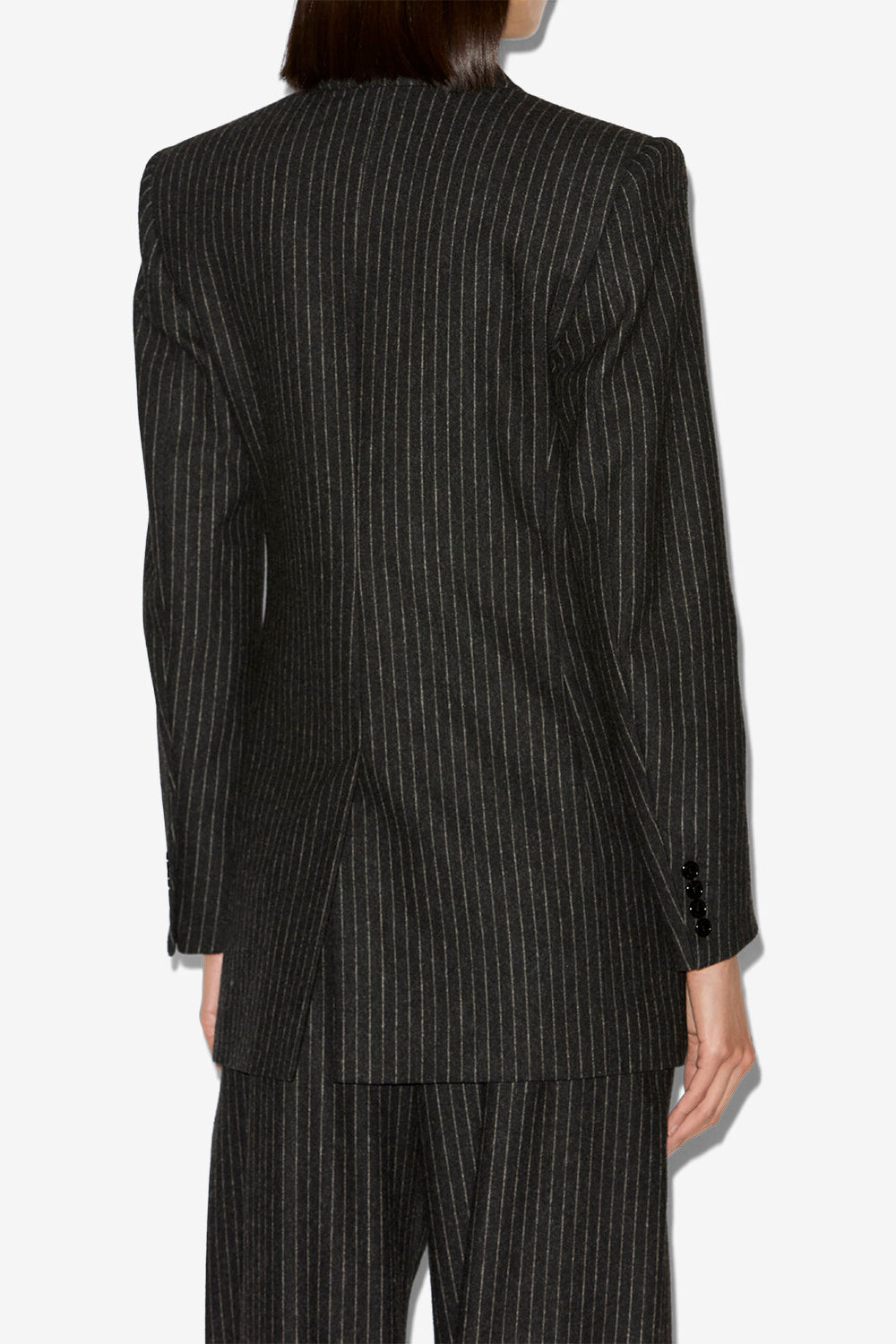 Jevima striped wool suit jacket - Anthracite - Woman - 5